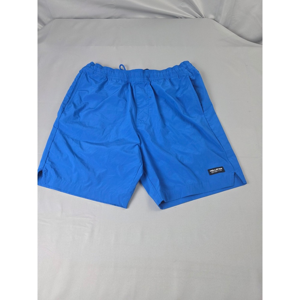 Hollister California Sport Shorts Blue Mens Large Active Gym Running Drawstring